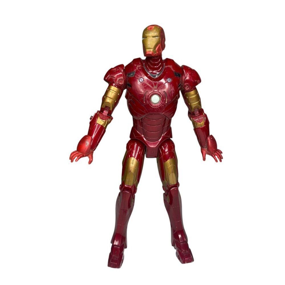 2007 Marvel 12 Inch Talking Iron Man Action Figure Lights Hasbro Toy